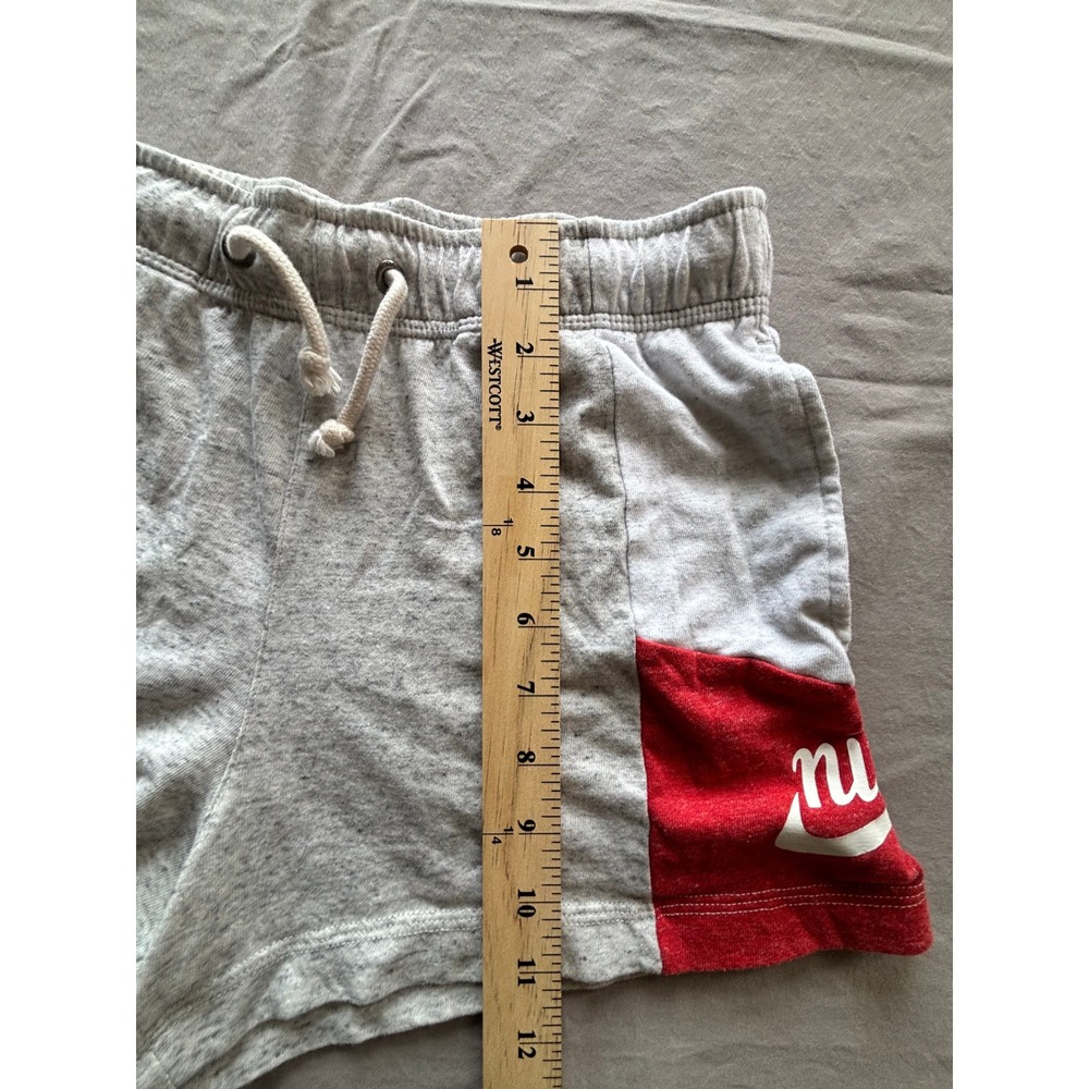 Nike Sportswear Womens Shorts Grey Red Colorblock Drawstring Size S Small - Picture 4 of 6